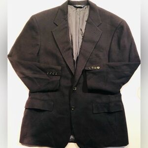 Vintage Polo Ralph Lauren Navy Blue Camel Hair Blazer Sport Coat Jacket  Men 40R